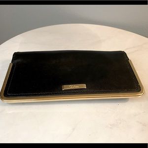 Cole Haan Wallet black leather gold hardware